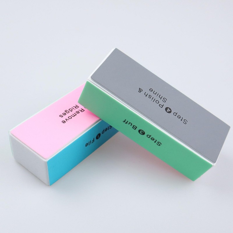 2Pcs 4-Sided Nail Buffer, Professional Nail Buffer Block, Manicure Sanding