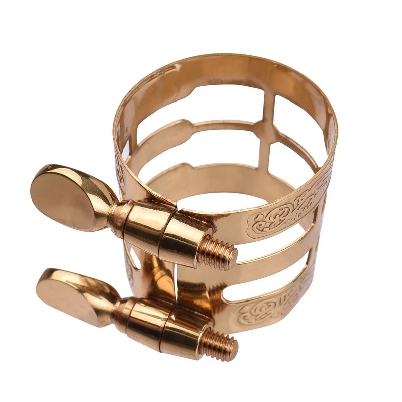 Double Screw Adjustment Saxophone Ligature Compact Sax Ligature with Mouthpiece