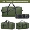 Finnhomy 2PK 120L Foldable Rolling Duffel Bag with 3 Wheels,