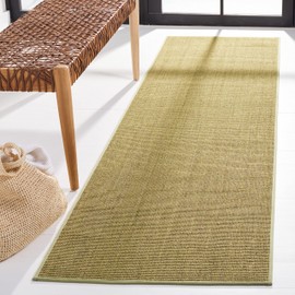 Martha Stewart x SAFAVIEH Area Rug Collection - 2'3" x 10' Runner, Green, Sisal & Jute, Farmhouse Style, Ideal for Living Room, Foyer, Bedroom, Hallway (MSR9501Y)