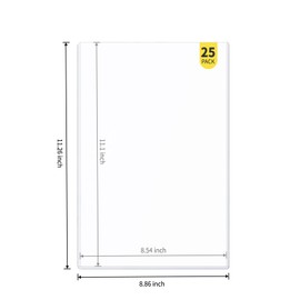 25-Pack 8.5 x 11 Inch Document-Toploaders - Premium Document Topload Holders, Crystal Clear Document Top loaders, Hard Plastic Page Sheet Protectors for Photos, Prints, Menu Covers and Work Papers