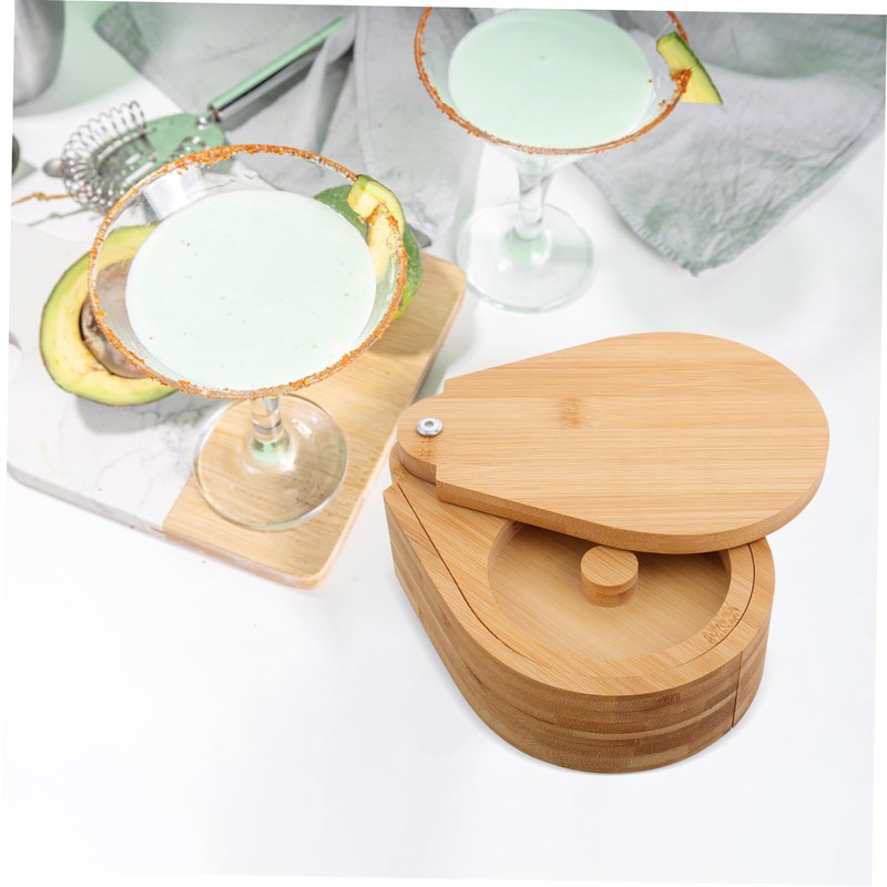 NOLITOY Cute Salt Sugar Box Wooden Seasoning Organizer Accessory Condiment