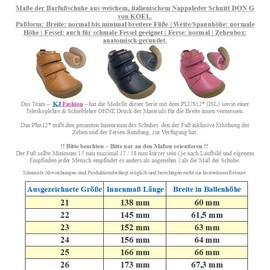 KOEL Don G Simple Barefoot Shoes / Low Shoes Made of Nappa Leather in Cognac, Navy or Pink Selection 07M002.161, 550 Cognac, 23 UK