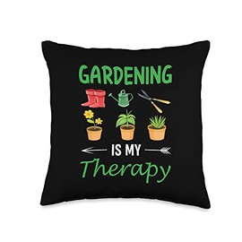 Gardening Gardeners Plants Gardening is My Therapy Throw Pillow