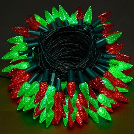 WBao C6 Christmas Lights, 100 LED 33ft Battery Operated Christmas String Lights with 8 Modes, Timer, Waterproof Design for Indoor Outdoor Christmas Trees, Fence, Stairs Xmas Decorations, Red Green