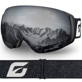 EMSINA A1 Ski Goggles Men,Ski Goggles Women.Anti-Fog/Scratch 100% UV400-Magnetic Lens-Snowboard Snow Goggles Men Women Adult & Junior(S4-black Frame Black Lens Vlt 6%) Junior