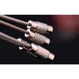 100pcs Stainless Steel Wire Keychains Aircraft Cable Cable Key Ring for Hanging ID Tags or Luggage Tags,6.3 inch 2mm