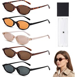 AUTOWT Paquete de 5 Gafas de Sol Retro Estilo Ojo Gato, Gafas Sol Modernas Estilo Clásico Ojo Gato Estilo Mixto Los Años 70 y 80, Vintage Coloridas para Mujeres y Niñas Ideales para Fiestas Verano