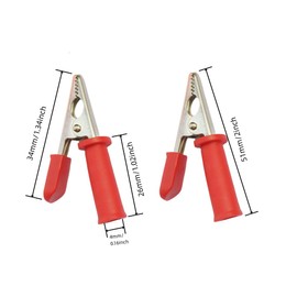 GDQLCNXB Insulated Alligator Clips 30A Battery Cable Clips Crocodile Electric Test Clips Alligator Clamp Battery Charger Clips Clamp, Black 4Pcs, Red 4Pcs