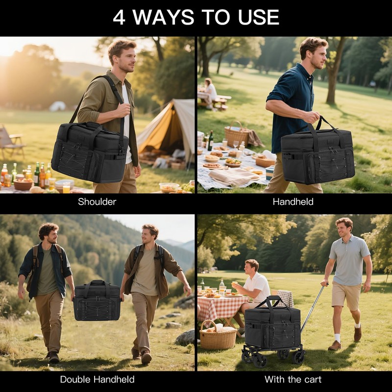 Extra Large Wheeled Portable Cooler Bag 85 Cans Double Deck