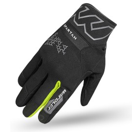 WARDLER Motorcycle Gloves for Men, Synthetic Amara, 4 Way Stretch, Spartan, Men's Biker Gloves, Soft Metacarpal-Knuckle Protection, Riding Gloves, Touchscreen (Black-Neon Yellow, X-Large)