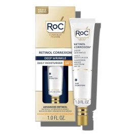 Correccin diaria de arrugas profundas con retinol Roc, SPF 30 das Ayuda a reducir el aspecto de las lneas de expresin y las arrugas profundas,...     