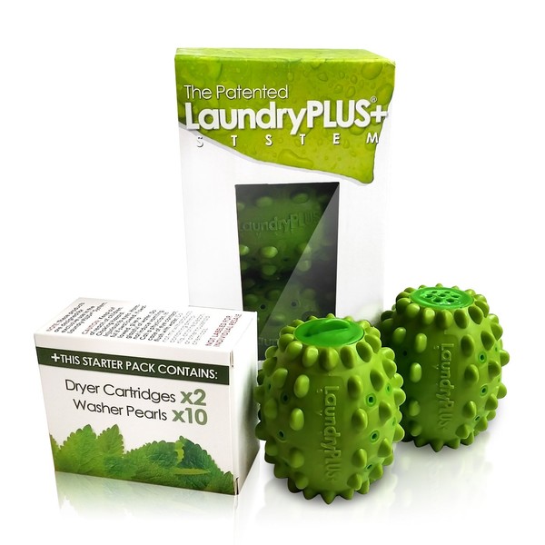 Laundry PLUS+ System | The Patented Eco Friendly Laundry Booster For Your Washer AND Dryer. Proven To Reduce Detergent By 90% | Clean & Soften Clothes Naturally and Boost Washing and Drying Results