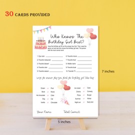 Who Knows The Birthday Girl Best Game-Set of 30, Pink Birthday Party Cards, How Well Do You Know the Birthday Girl, Girl Birthday Party Game, Birthday Questionnaire, Birthday Party Ideas-WKBG02