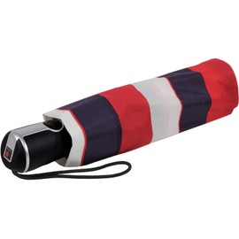 Knirps Large Duomatic Stripe Women's Pocket Umbrella, Stripe Red, Compact, modern