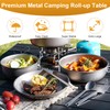Audoyon Folding Camping Table, Outdoor Roll-up Table Height Adjustable &