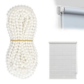 Hunter Douglas Blind Parts – 10m Beaded Bottom Chain Replacement + 3mm Ball Diameter + Cuttable White Plastic + Durable DIY Repair Accessory – For Roller Shades & Home Window Treatments