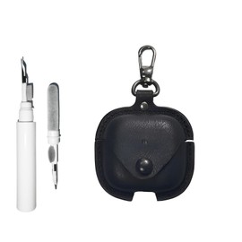 [3 in 1] TSVSXS Leather Case Compatible with AirPods 4 with Keychain, Soft PU Shockproof Protective Cover with Cleaning Pen Compatible with AirPods 4 with Active Noise Cancellation