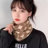 9-Color Winter Warm Knit Neck Warmer Knit Hairband Checker Black/ONE