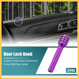 REPAIROCK 2pcs Car Door Lock Knobs Interior Door Lock Knob Aluminum Alloy Inner Door Lock Pull Pins Universal for Vehicles with Hole Diameter of M4x0.7mm Thread Purple Auto Replacement Parts