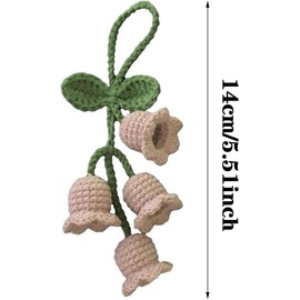 Creative Knitted Orchid Flower Keychain Charms Crochet Flower Pendant for Car Key Purse Phone Supplies Mini for Macrame Boho for Macrame Bag Charms or Car Key , Rear View Mirrors,Key Chains ,Decor