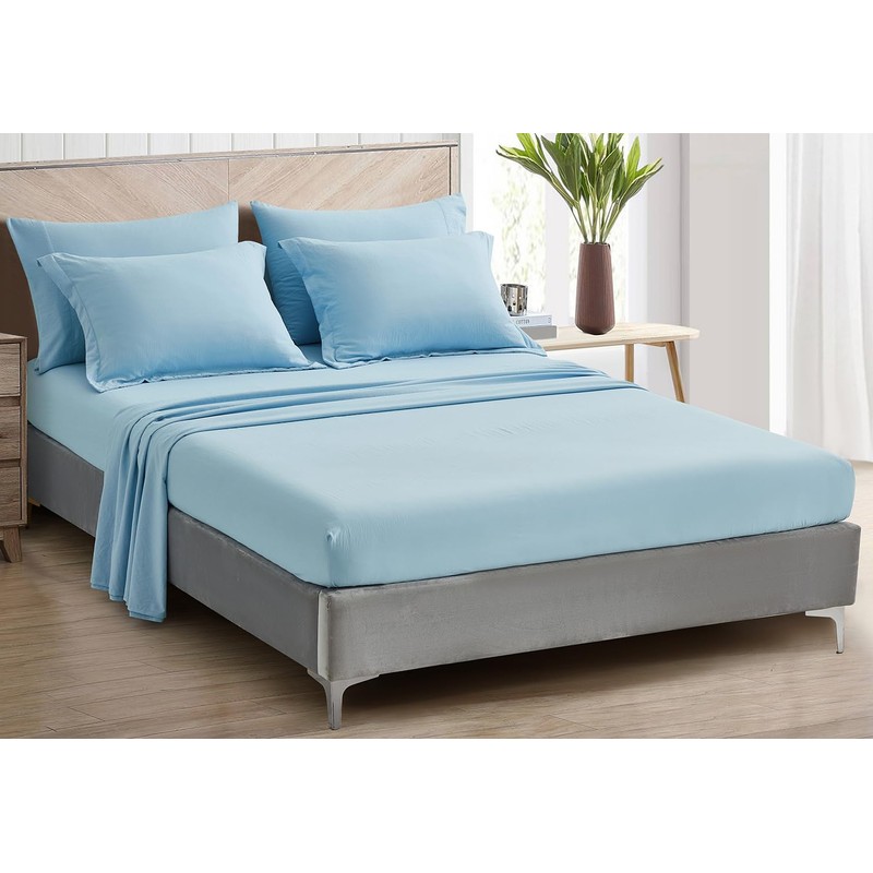 Chezmoi Collection Piper Bed in a Bag King 7-Pieces Chambray