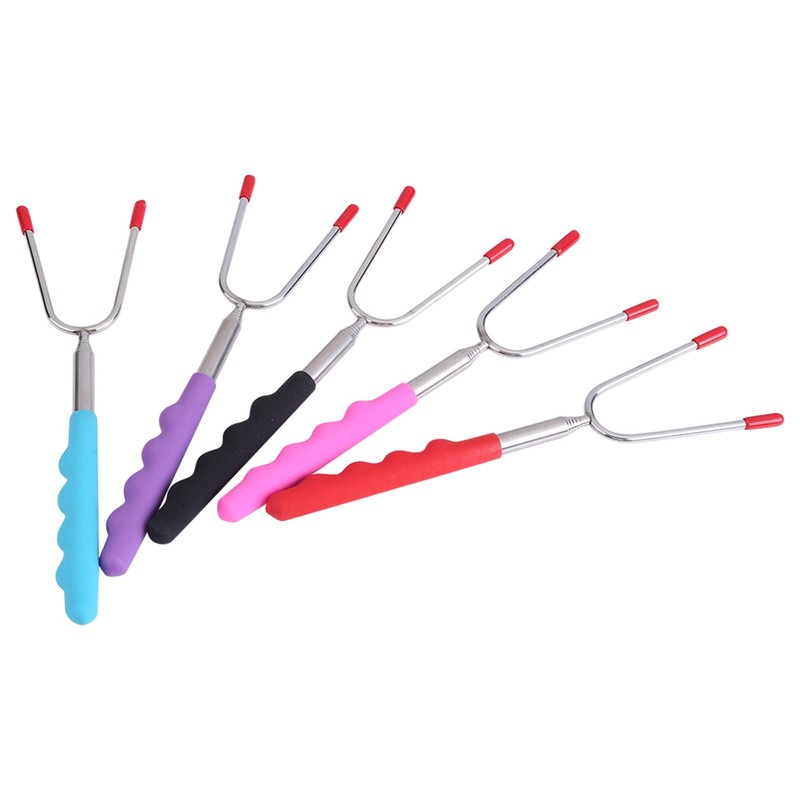 5Pcs Marshmallow Smores Roasting Sticks, Telescoping Skewers, Hot Dog Forks