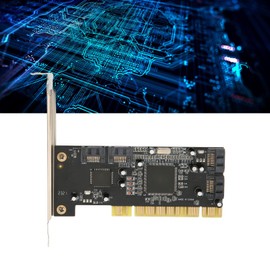 Bewinner PCI to 4-Port SATA Card, 4 Channel PCI SATA Controller with 1.5Gbps Transmission, Hard Drive Easy to Install SATA Expansion Card for Desktop PC