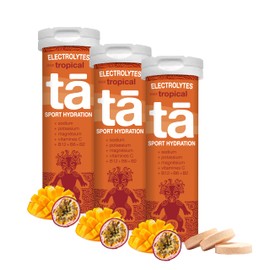 TA ENERGY – PACK x3 – Hydrationstabletten – Mineralstoffe & Vitamine – Kalorienarm – Gegen Krämpfe – MADE IN FRANCE (Tropisch).