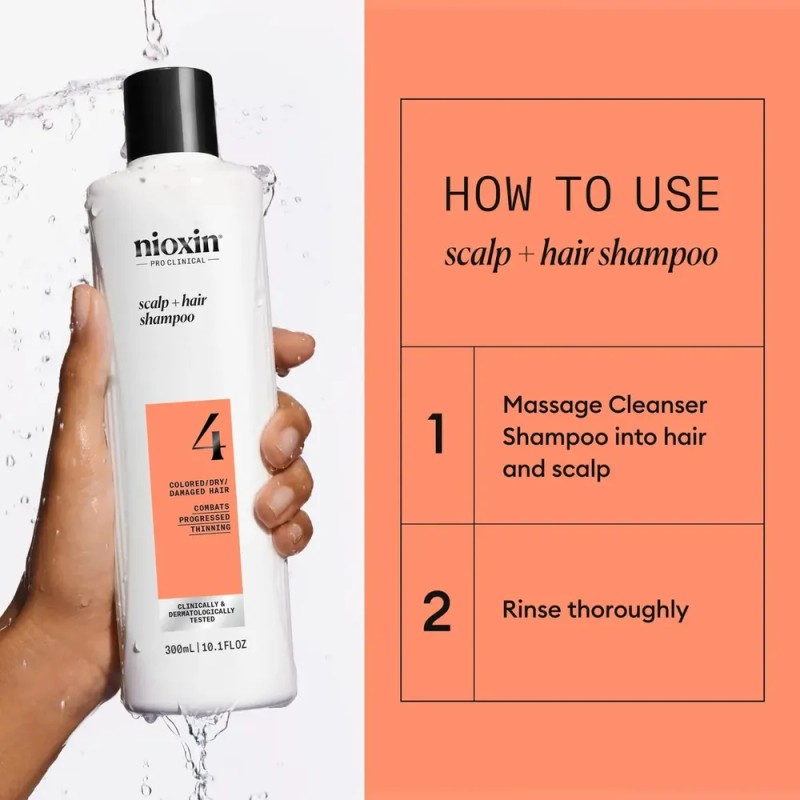 Nioxin-4 Shampoo Densificador Para Cabello Teñido 300ml