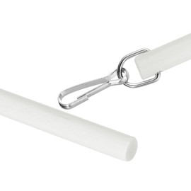 sourcing map 12" Acrylic Drapery Wand, Invisible Curtain Pull Rod with Hook, Universal Tilt Wand Replacement Part for High Hanging Curtain Opening-Closing, White