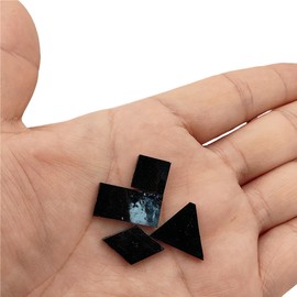 4 Shapes Mixed Glass Mosaic Tiles,Square+Diamond+Triangle+Rectangle 220 PCS Stained Glass Mosaic Pieces for Handmade Art Crafts and Home Decoration (Deep Blue)