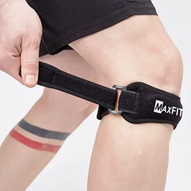MAXFIT 1 UNIDAD rodillera, rodillera deportiva, elástica, transpirable, antideslizantes, ideales rodilleras Gym, basquetbol, voleibol, crossfit, rodillera de compresión, rodillera ortopédica HX917 (NEGRO, Talla única)