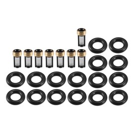 Partuto Fuel Injector Seal O Ring - Car O-Ring Rebuild Repair Kit - for Corvette 1992-1996 NBR Rubber Black - 8 Sets