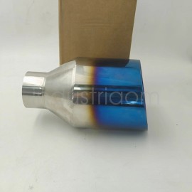 Unbranded 5 in BLUE FLAME BIG EXHAUST TIP 2.5in INLET 9in LENGTH ANGLE CUT DOUBLE WALL New