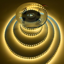 LED Light Strip, 16.4ft 600 Units SMD 5054 LEDs(5050 Upgraded), 16000LM Flexible 12V DC Light Strips, LED Ribbon, DIY Christmas Home Kitchen Indoor Party Decoration (Waterproof IP65, Warm White 3500K)