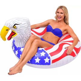 GoFloats American Eagle Party Tube Inflatable Raft, Float In Style (for Adults a