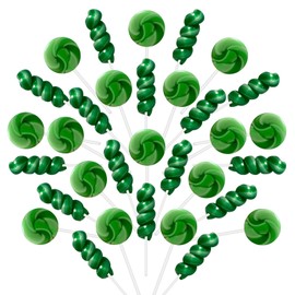 32 Pack Green & White Twisty Lollipops Candy, 16 Twist & 16 Swirl Lollipops Suckers Individually Wrapped Bulk, St. Patrick's Day Candy Suckers, No artificial dyes or flavors, Apple Flavor Party Favors