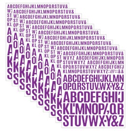 Dvobez 1800 Pieces Mix Size Letter Stickers, 10 Sheets Vinyl Alphabet Stickers, Waterproof Stick On Letters for Arts, Crafts, Mailboxes, Poster Board and Classroom Organizing - Purple