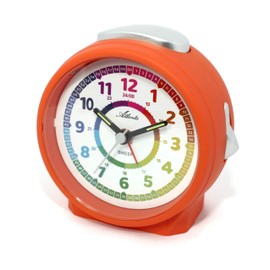 1999-12 Children's Alarm Clock for Girls without Ticking Analogue Orange, orange, Retro