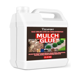Teexpert Mulch Glue for Landscaping 31.5OZ – Strong Adhesive Stabilizer for Rocks, Bark & Pine Straw – Fast-Drying Pea Gravel Bond