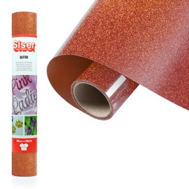 Siser Glitter Copper, 30 cm x 0.5 m, heat-transferable glitter vinyl for personalising fabrics, clothing and accessories, craft items, easy to cut