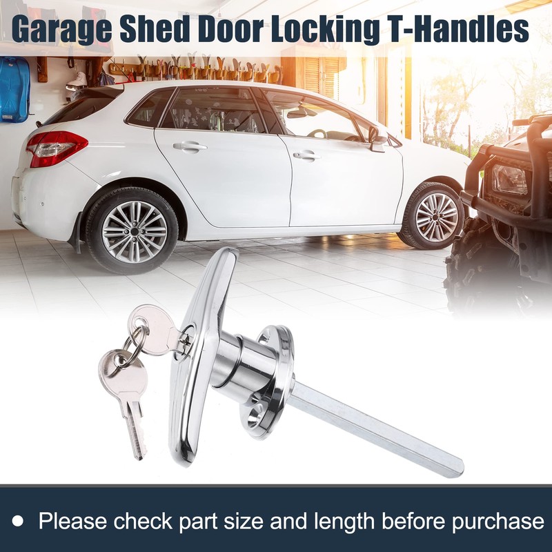 X AUTOHAUX 2 Set Garage Door T-Handle Lock Kit Shed