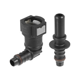 X AUTOHAUX 2pcs 9.89mm SAE to 10.5mm 90 Degree Fuel Line Hose Quick Release Connector Cut Off Hose