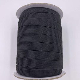 50 Yards 1/2 Inch Elastic Band for Sewing, Masks, Crafting, Braided Stretch Strap, Elastic String Cord, High Elasticity (Black, 0.5 inch, 12mm)