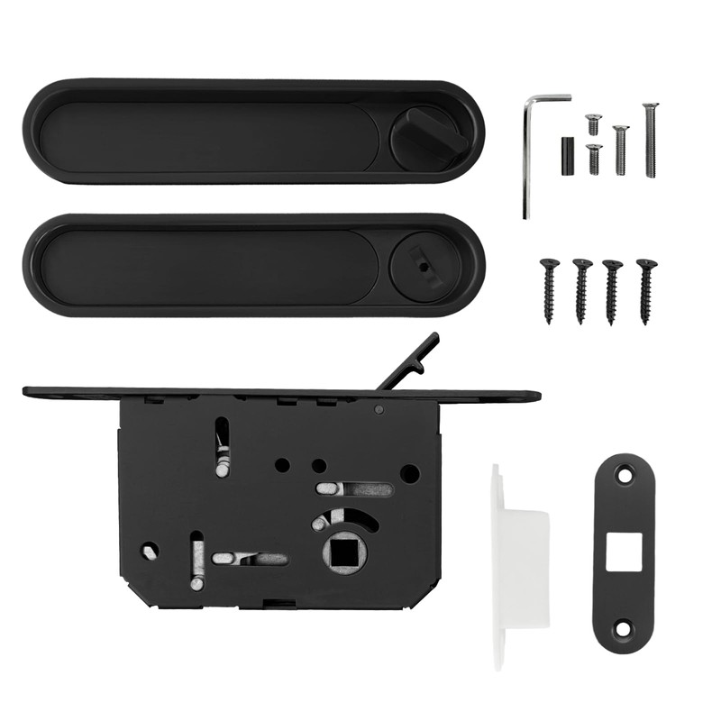 HOCONNIE Recessed Pocket Door Handle Sliding Door Lock and Pull