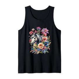 Horses Girls Rider Horse Summer Flowers Birthday Child Tank Top