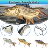 Icetop 3Pcs Pike Lures Set,3D River Fishing Tackle for Freshwater