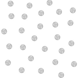 120 Volleyball Confetti, Silver Glitter Volleyball Table Confetti, Volleyball Birthday Paper Confetti for Kids, Volleyball Cut Out for Sport Theme Baby Shower Party Table Decoration