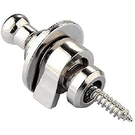 Guitar Strap Locks Round Head Strap Buttons Quick Release Straplocks Compatible with Electric Guitar Acoustic Guitar Bass Guitar Parts Replacement, Chrome